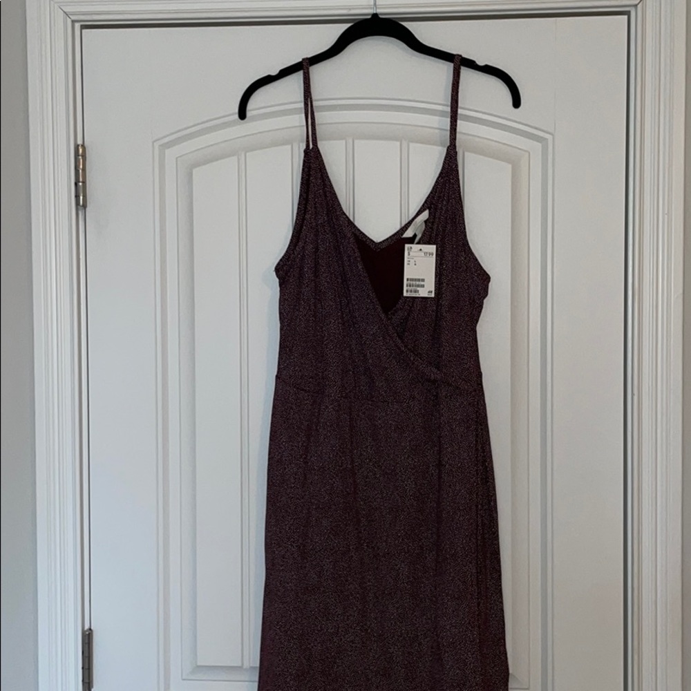NWT! H&M Burgundy/Plum Wrap Dress - size L